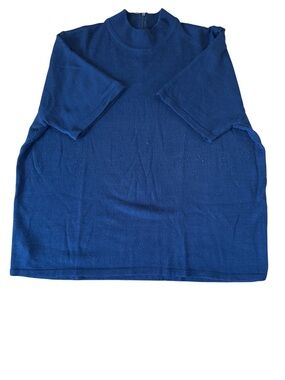 Vintage JOAN LESLIE Mock Neck Short Sleeve Knit Top